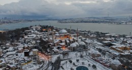 Tarihi yarımadadan kar manzaraları