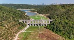 İstanbul barajlarında doluluk oranı yüzde 50’nin altına düştü, su miktarı azalan Alibey Barajı havadan görüntülendi