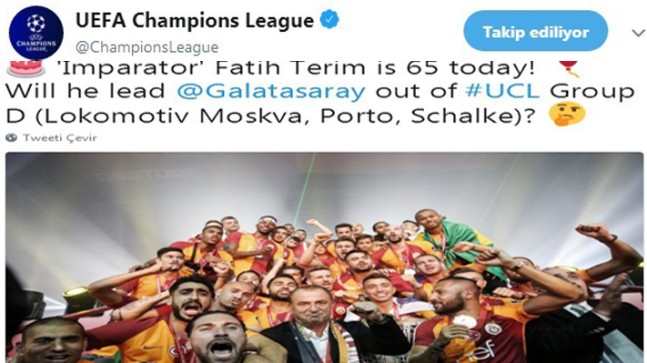 İmparator olursan UEFA da tebrik eder!