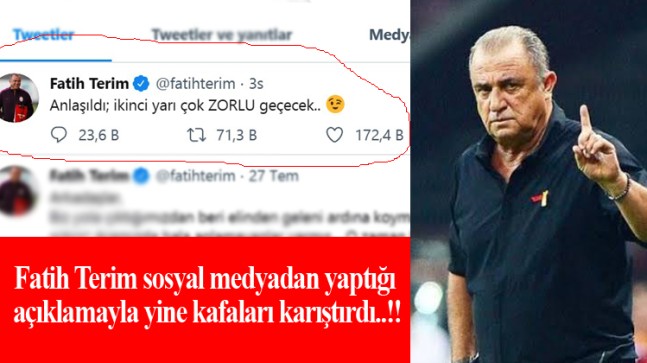 Fatih Terim’in ‘ZORLU’dan kastı ne!