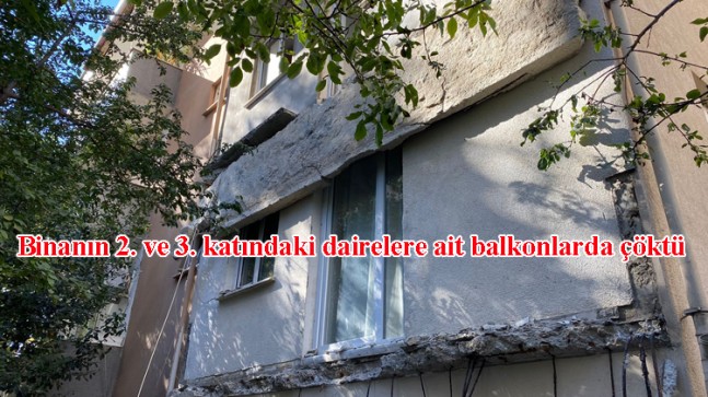 Kadıköy’de binanın balkonları çöktü
