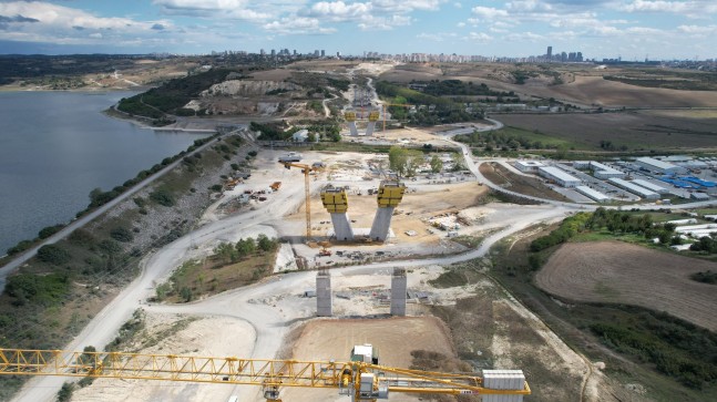 Kanal İstanbul projesinin ilk köprü ayakları yükseldi