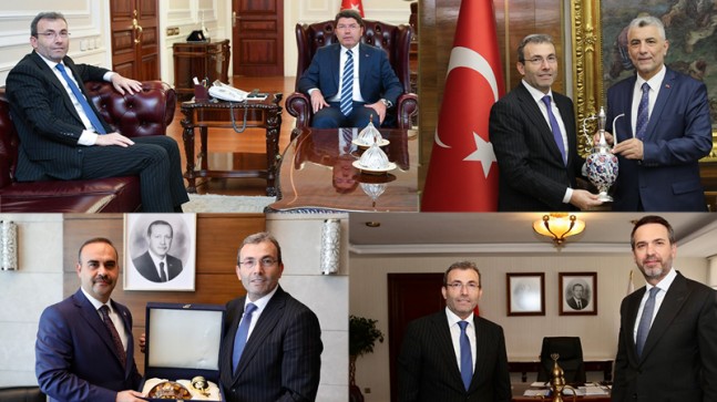 Başkan Cin bakanları ziyaret etti