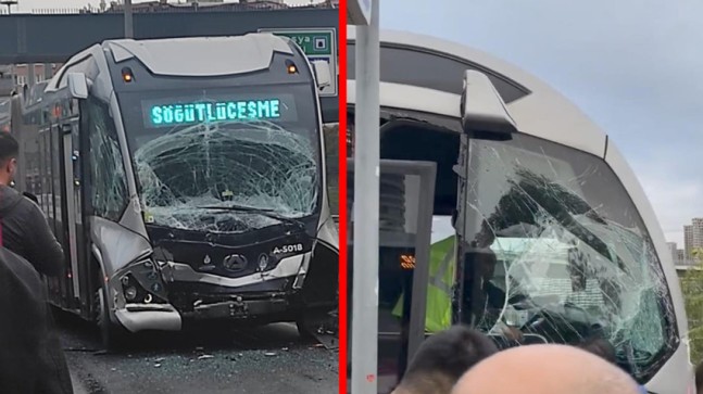 Uzunçayır’da Metrobüsler çarpıştı