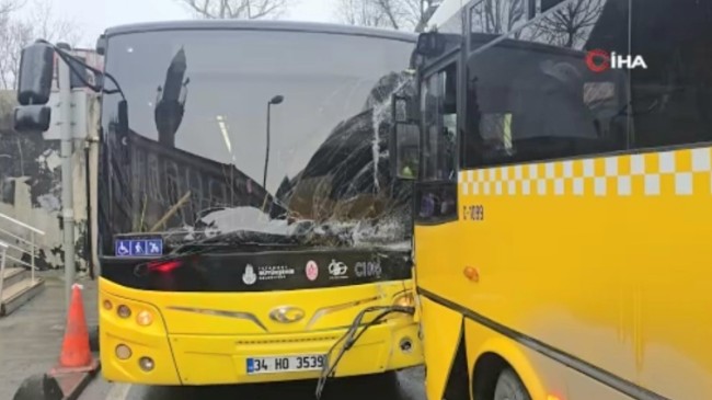 Beykoz’da İETT otobüsleri kafa kafaya çarpıştı: 7 kişi yaralandı