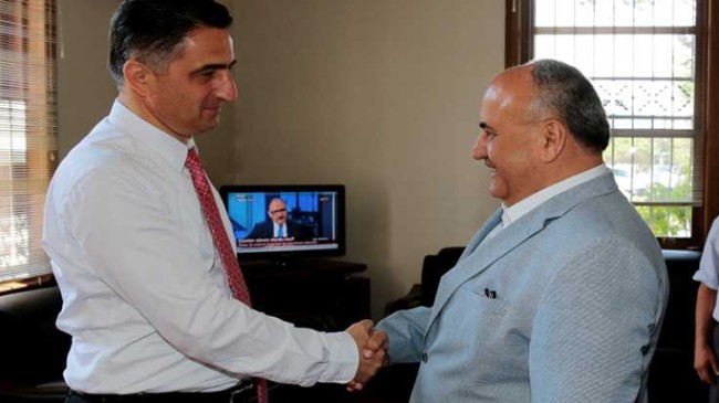 Başkan Can’dan Kaymakam Dervişoğlu’na hoşgeldin ziyareti