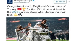 UEFA Beşiktaş’ı tebrik etti