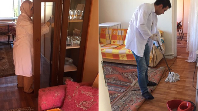 Üsküdar Belediyesi’nden yaşlıların evinde bayram temizliği