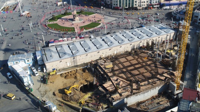 Taksim’e yapılacak cami inşaatı sürüyor