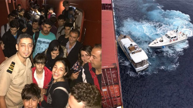 Türk gemisi göçmenlere can simidi oldu
