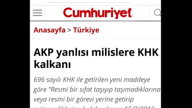 Bu paçavranın 15 Temmuz Kahramanlarına AKP milisleri demesine nasıl izin veriliyor?