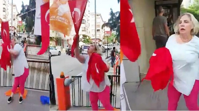 Türk Bayrağını yırtan geziciye hapis!