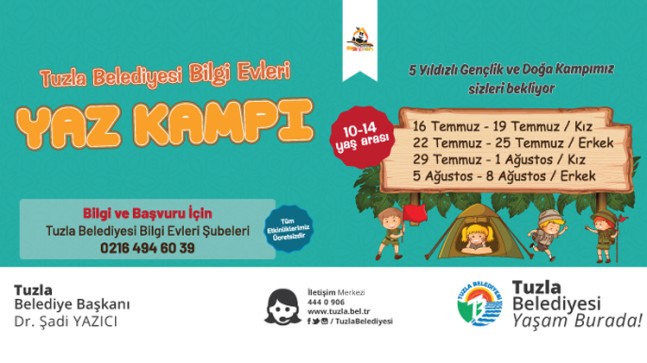 Tuzla Belediyesi’nden Tuzlalı çocuklara ücretsiz yaz kampı
