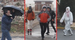 İstanbul’da şiddetli rüzgar vatandaşlara zor anlar yaşatıyor
