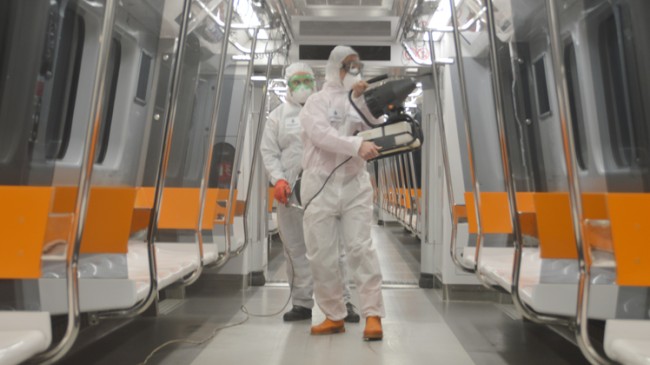 Metrolarda “Koronavirüsü”ne karşı nano teknoloji ile dezenfekte