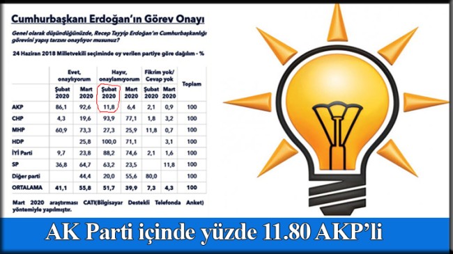 AK Parti’lilerin yüzde 11.80’ı Başkan Erdoğan’ı onaylamadı (!)