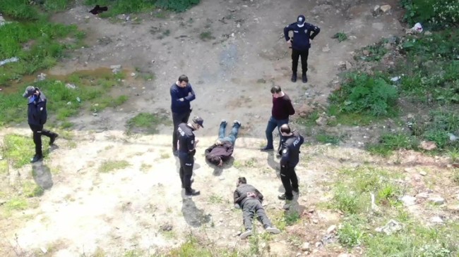 Polis motosikletli şahısları drone ile takiple yakaladı