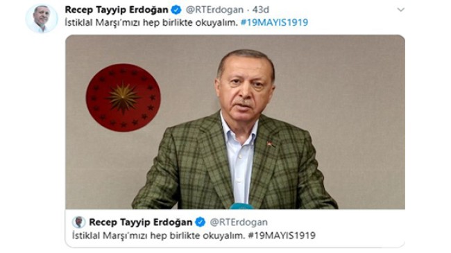 Erdoğan, İstiklal Marşı’nı okudu