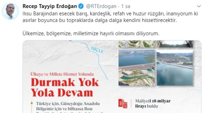 Erdoğan’dan gurur verici paylaşım