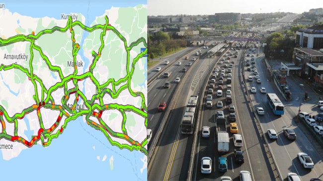 İstanbul trafiğinde yoğunluk