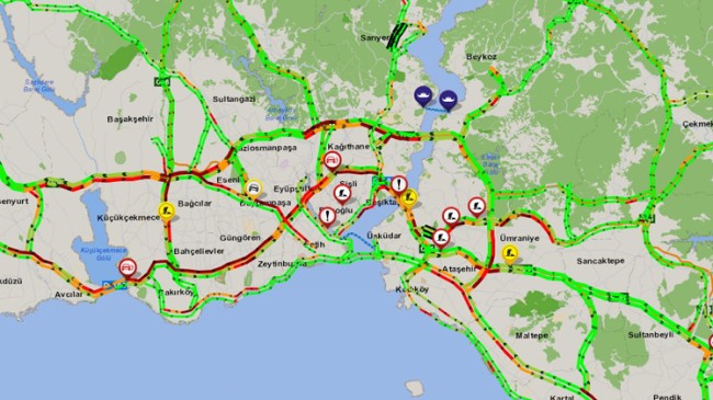 İstanbul trafiğinde yoğunluk arttı