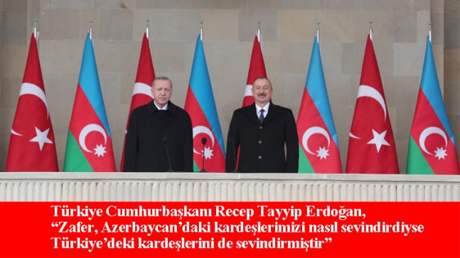 Cumhurbaşkanı Erdoğan, Azerbaycan’da düzenlenen “Zafer Geçit Töreni”ne katıldı