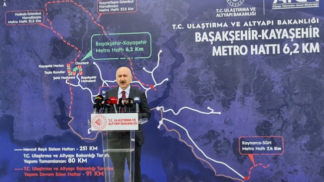Bakan Karaismailoğlu “Başakşehir Çam ve Sakura Hastanesi-Kayaşehir Metro hattı bu yıl sonu hizmete girecek”