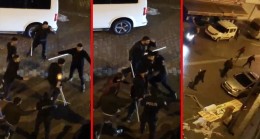 Bir grup sokak magandası sopalarla polise saldırdı