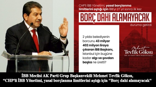 Başkan Göksu, İBB’yi borç batağına sokan CHP yönetimini eleştirdi