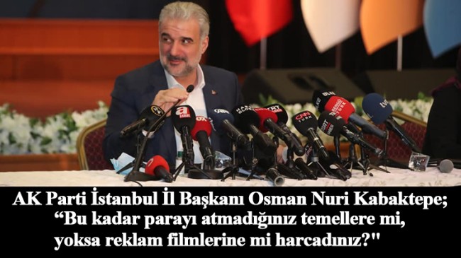 Osman Nuri Kabaktepe, İBB CHP yönetimine rakamlarla hesap soruyor