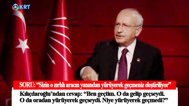 CHP Lideri Kemal Kılıçdaroğlu, “Ben geçtim, o da gelip geçseydi”