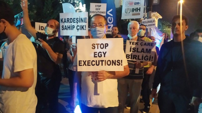 AGD üyeleri, Mısır Başkonsolosluğu önünde idam karşıtı protestoda bulundular