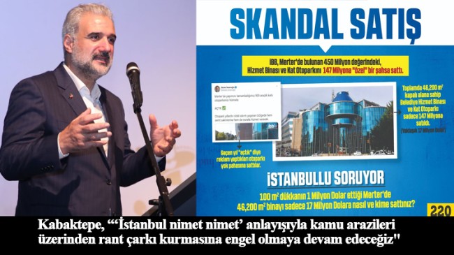 AK Parti İstanbul İl Başkanı Kabaktepe: “İBB’nin rant çarkına engel olacağız”