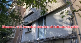 Kadıköy’de binanın balkonları çöktü