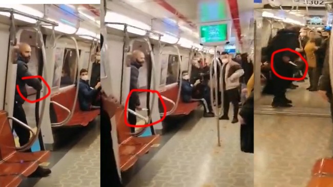 Kadın yolcuyu tehdit eden psikopat, bıçağını metro durağının Xray Cihazından nasıl geçirdi?