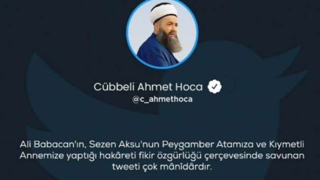 Cübbeli Ahmet, Sezen Aksu’ya destek veren Ali Babacan’a çok ağır konuştu