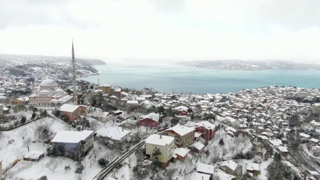 Beykoz’da masalsı kar manzarası