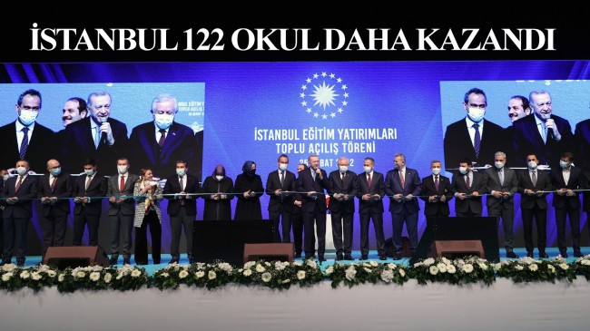 Cumhurbaşkanı Erdoğan İstanbul’da yapılan 122 okulun toplu açılışını yaptı