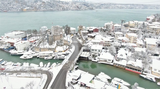 Beykoz’da kartpostallık kar manzaraları