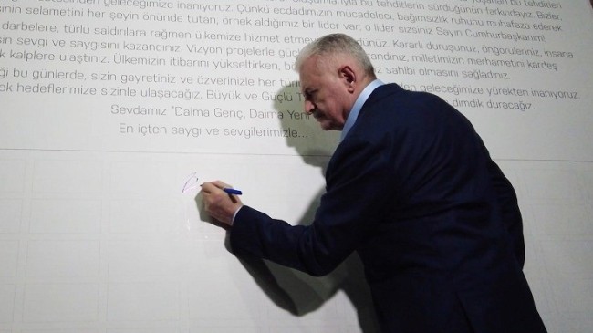 Cumhurbaşkanı Erdoğan’a yazılan mektuba Binali Yıldırım imzası