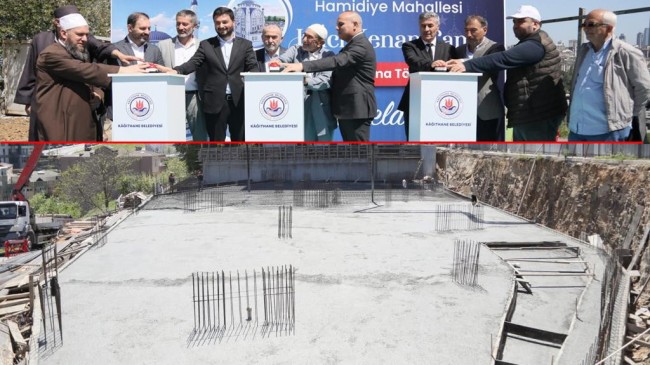 Kağıthane Belediye Başkanı Mevlüt Öztekin, Hacı Kenan Camii temelini attı