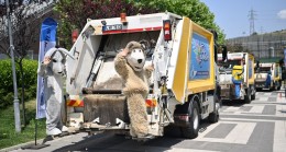 Tuzla’da Dünya Çevre Günü’nde çöpleri maskotlar topladı
