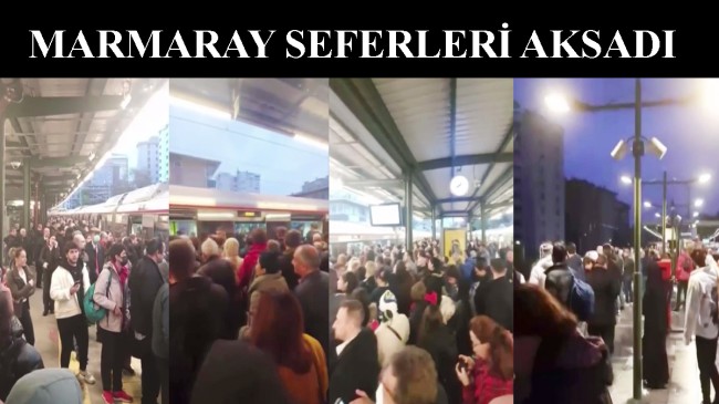 Marmaray seferlerinde sıkıntı oldu, peronlarda kalabalıklar oluştu