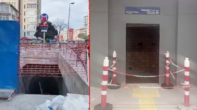 Açılışını yaptıkları Bostancı-Dudullu metrosu, görüntülere bakınca tam olarak bitmediği ortaya çıktı