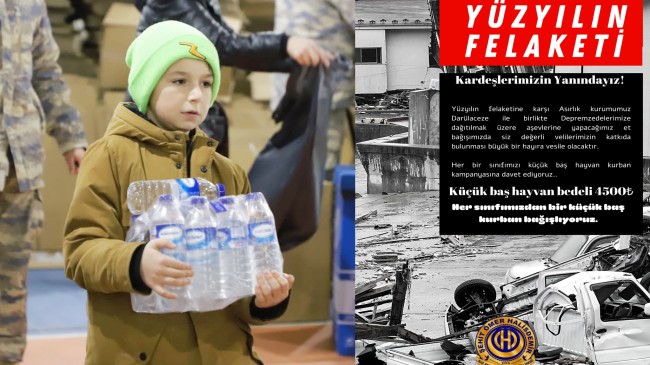Çekmeköy Şehit Ömer Halisdemir Kız Anadolu İmam Hatip Lisesi’nden deprem bölgesine yardım kampanyası