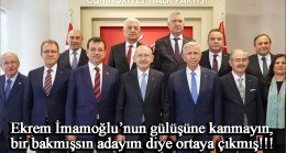 Kemal Kılıçdaroğlu, Ekrem İmamoğlu’nu sağına, Mansur Yavaş’ı soluna alarak zorlama gülüşle poz verildi