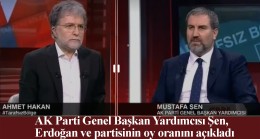 Mustafa Şen, “Cumhurbaşkanı Erdoğan yüzde 53, AK Parti yüzde 41”