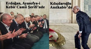 Cumhurbaşkanı Erdoğan Ayasofya’da, Kılıçdaroğlu Anıtkabir’de seçim çalışmalarının finalini yaptı