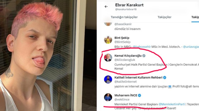 Ebrar Karakurt, sosyal medya hesabından bakın kimleri takip ediyormuş (!)