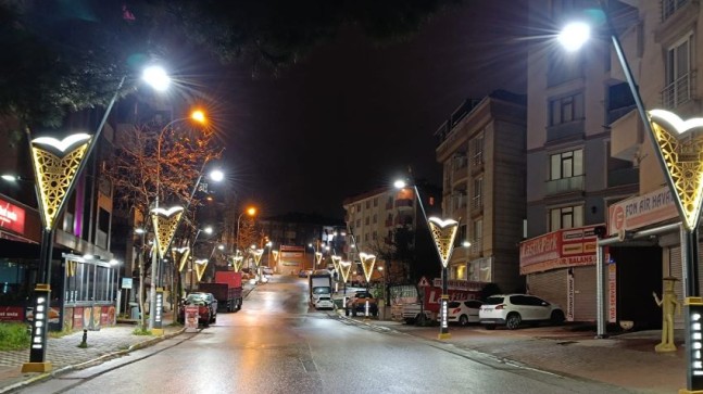 Pendik’te Vatan Caddesi dekoratif aydınlatmayla donatıldı